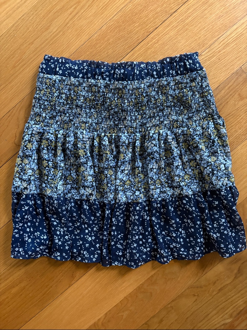 Banana Republic Factory Women's Navy Floral Tiered Skirt